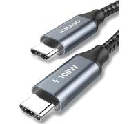 Câble Usb C Vers Usb C 2M,Câble Usb Type C Charge Rapide 100W 20V/5A Pd Nylon Tressé Pour Iphone 15/15 Pro,Macbook Pro,Ipad Mini6/Pro 2021,Samsung Galaxy S23/S22/S21 Ultra/S10/S9, Google Pixel