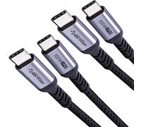 Câble USB C vers USB C 3.1 de 1 mètre pack de 2, sumpk 100W câble vidéo pour moniteur de type C moniteur 4K 60HZ, transmission de données à haute vitesse 10gbps câble USB C pour Samsung Galaxy Electro
