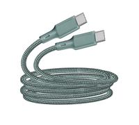 Câble USB-C vers USB-C 3A Compatible Power Delivery 60W en Coton Tressé 2m, Vert
