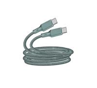 Câble USB-C vers USB-C 3A Compatible Power Delivery 60W en Coton Tressé 2m Vert