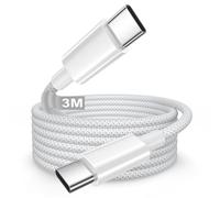 Câble USB C vers USB C 3M, 100W Câble USBC Charge Rapide pour iPhone 17/17 Pro/16/16 Pro Max/15/15 Pro Max/15 Plus, Macbook, iPad Air, Samsung, Cable Chargeur iPhone 15 16 cable Chargeur Type C Cordon