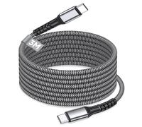 Cable USB C vers USB C 3m, 100W PD3.0 Cable iPhone USB C Charge Rapide 20V/5A de Nylon Tressé Câble Type C Fil Cordon USBC pour iPhone 17 16 15 Pro Max/Plus/Air, iPad Pro,MacBook, pour Samsung Galaxy