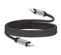 LinQ Câble USB-C vers USB-C 80W 4A Charge rapide Nylon tressé 1,2 m Noir