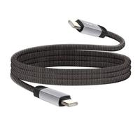 Câble USB-C vers USB-C 4A Charge Rapide 80W en Nylon Tressé 1,2m Noir