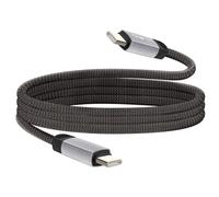 LinQ Câble USB-C vers USB-C 80W 4A Charge rapide Nylon tressé 1,2 m Noir