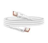 Câble USB-C vers USB-C 4A Fast Charging 80W en Silicone Flexible 1m Blanc