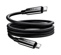 Câble USB-C vers USB-C 4A Power Delivery 80W en Nylon Tressé Résistant 1,2m LinQ Noir