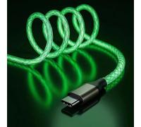 Câble USB C vers USB C, 60 W LED de type C, câble de charge rapide pour iPhone 15/15Pro/15Plus/15ProMax, MacBook Pro 2020, iPad Pro 2020, iPad Air4, Samsung S23+/S23 Ultra (vert, 0,9 m)