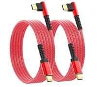 Câble USB C vers USB C 60W 3.1A, [2-Pack 3M] Câble USB de type C à angle droit Compatible avec Samsung Galaxy S23 S22 S21 Note 20 Ultra 10 iPhone 15 Pro Max MacBook Air/Pro 13'', iPad Mini 6/Pro/Air