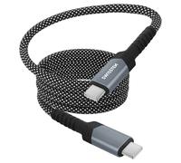 Câble USB-C vers USB-C 60W Charge Rapide avec Enroulement Magnétique Anti-nœuds Swissten Noir