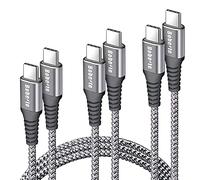 Câble USB C vers USB C 60W PD Charge Rapide Nylon Tressé[1M+1M+2M/Lot de 3]