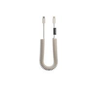 Câble USB-C vers USB-C 60W Spiralé 2.4m Série POP Charge Rapide Beige