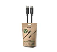 Akashi Câble USB-C vers USB-C ALTECOTCBLK 60W Charge et synchronisation Écoconception 1 m Noir