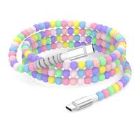 Câble USB C vers USB C avec Perles pour iPhone 17 Pro Max 16 15 5G,Femmes | Type C Câble de Chargement 1Mètre 40W Charge Rapide 60W pour Samsung A56 A36 Galaxy S26 Pixel 10 9 iPad Pro Téléphone Android