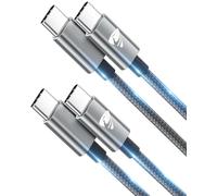 Cable USB C vers USB C Charge Rapide,100W [1M/Lot de 2] Cable Chargeur USBC 5A Câble Cordon Nylon Tressé Fil Ultra Solide pour Samsung Galaxy S25 S24 S23 iPhone 16 15 Pro MAX Pixel MacBook