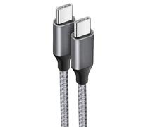 Câble USB-C vers USB-C Charge Rapide 3A pour OPPO Reno 8 Pro Find X3 X5 Lite A16 A53 A53S A54 A94 - Nylon Renforcé Gris 1M - E.F.Connection