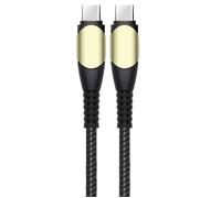 Câble USB-C vers USB-C Charge Rapide 60W pour OPPO A16 A16s A53 A53S A54 A55 A56 A72 A93 A93s - Nylon Renforcé Noir 1M