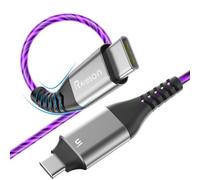 Câble USB C vers USB C, cordon de charge lumineux pour iPhone 15, 1,8 m, 60 W/3 A, LED de type C, câble de charge rapide pour iPhone 15 Por Max Plus/MacBook Air/Pro, iPad Pro 12,9/11, pour Samsung