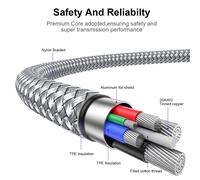 Câble Usb C Vers Usb C Coudé 2M,Pd 60W Charge Rapide Câble Type C 90 Degrés Nylon Tressé Compatible Avec Macbook Pro Ipad Pro 2020 2018 Ipad Air 4 Galaxy S22 Ultra S21 S20 Note 20 Note 10,Gris