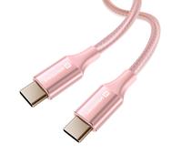 Câble USB-C vers USB-C Design Tressé Anti-nœud Rose