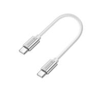 Câble USB-C vers USB-C Mini 20 cm 60W Tressé Argent