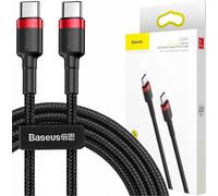 Câble Usb-C vers Usb-C Pd Baseus Cafule Pd 2.0 Qc 3.0 60W 1M (Noir et Rouge)