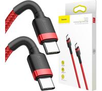 Série Cafule Câble USB-C vers USB-C PD 2.0 60 W Charge Rapide / Transfert de Données 2 m, Rouge