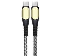 Câble USB-C vers USB-C Rapide 60W pour Samsung Galaxy A53 A54 A34 A33 A32 4G/5G A52 4G/5G A52s - Nylon Renforcé 1M Gris - E.F.Connection