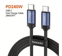 Câble USB-C vers USB-C rapide Toocki 240 W en nylon, bleu, 2 m