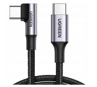 UGREEN US334-70645B Câble tressé USB-C 2.0 vers USB-C mâle coudé vers mâle 2 m Noir