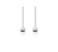 Nedis Câble USB | USB 2.0 | Connecteur USB-C™ | Connecteur USB-C™ | 60 W | 480 Mbps | Nickelé | 1,50 m | Rond | Silicone | Blanc | Boîte