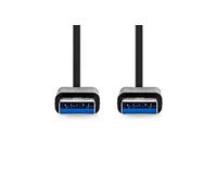 Nedis Câble USB CCGB61000BK20 USB 3.2 Gen 1 2 m USB-A mâle-mâle nickelé 5 Gbit/s Noir
