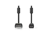 Nedis Câble USB CCGL60810BK20 – USB 2.0 USB‑A vers UC‑E6 8 broches, 480 Mbps, 2 m, Noir