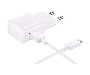 Cable USB + Chargeur Secteur Blanc Compatible avec Samsung Galaxy A10/A7 2018/A6 2018/A6 Plus 2018/A7 2015/A5 2015/A5 2016/A3 2015/A3 2016- Cable Mesure 1 Metre Chargeur Prise Murale Phonillico®
