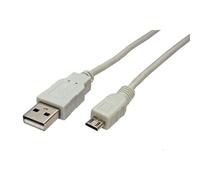 Câble usb connexion usb2.0 a/m - microusb2.0 m 1,8m blanc