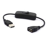 Câble USB court USB 2.0 mâle vers femelle avec bouton poussoir marche/arrêt pour Raspberry Pi Arduinoc 28 cm