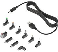 Câble Usb Dc 5V D'Alimentation 5.5X2.1Mm Avec 10 Connector Tips 5.5X2.5, 4.0X1.7, 3.5X1.35, 3.0X1.1, 2.5X0.7, 2.5Mm Audio, Led Connections, Micro Usb, Typec, Mini Usb Pour Routeur,[CAB4190634]