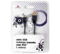 Câble recharge Freaks And Geeks Mini USB Noir pour PS3 Noir G