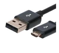 Câble USB de recharge rapide compatible avec téléphone portable Doro 1360 1370 5030 6520 611 GSM Noir 2 m