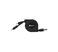 Cable USB de recharge retractable 2en1 de 1M, ligntening + micro usb