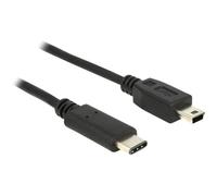 Câble USB de type-C - Delock - 1x USB 2.0 mâle Mini-B - 1x USB-C™ mâle - Noir - 1 m