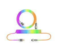 Câble USB de Type C pour clavier mécanique, câble enroulé en spirale, câble de données d'aviation, ordinateur, connecteur d'aviation