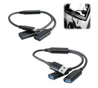 Câble USB Doubleur, Répartiteur 2.0 Mâle vers 2 Femelle, Double Prise Données et Charge, Adaptateur C vers 3.0 OTG pour iPhone 15 16 Pro Max, Samsung S23 S22, Macbook, Clé USB