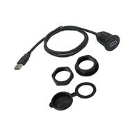 Câble USB encastré Prise filetée mâle-femelle Capuchon de protection Écrous de fixation d ' ordinateur Tableau de bord Connexion accessible Port USB encastré Connecteur de cloison Mise à niveau de