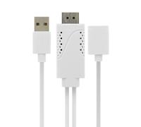 Câble USB Femelle MHL Vers HDMI Mâle Et USB Mâle Smartphone / Tablette - Blanc