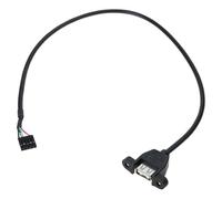 Câble USB femelle vers connecteur 4 broches avec oreilles montées sur | Deux points d'attache autour du réceptacle USB, routage de ligne d'alimentation et de données, pour boîtiers et panneaux