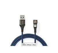 Nedis GCTB39300AL10 câble Lightning 1 m Noir, Bleu