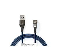 Nedis GCTB39300AL10 câble Lightning 1 m Noir, Bleu