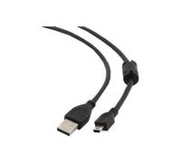 Gembird CCF-USB2-AM5P-6 : Câble USB 2.0 A vers Mini-USB B, 1.8m, Noir, Connecteurs Mâle/Mâle. Caractéristiques : 123x163x35mm, 74g.