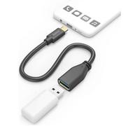 Hama Adaptateur USB-C vers USB-A 3.2 OTG 15 cm - USB-C mâle/USB-A femelle plaqués or - Noir